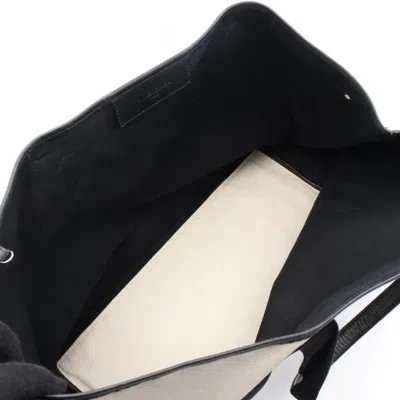 Pre-owned Balenciaga Black White Canvas Leather Tote Bag () In Multi