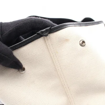 Pre-owned Balenciaga Black White Canvas Leather Tote Bag () In Multi