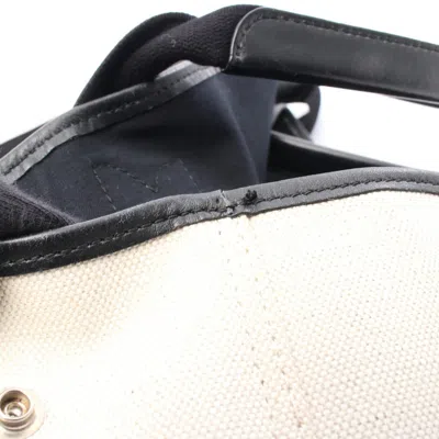 Pre-owned Balenciaga Black White Canvas Leather Tote Bag () In Multi