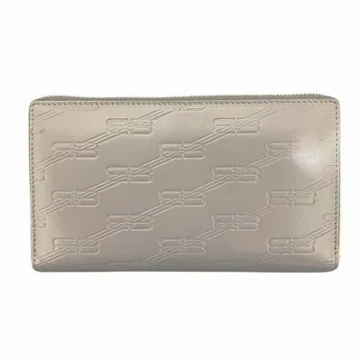 Pre-owned Balenciaga Gray Leather Long Wallet (bi-fold) ()