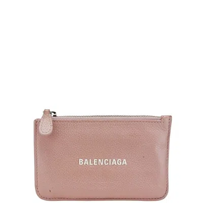 Pre-owned Balenciaga Pink Leather Coin Purse/coin Case ()