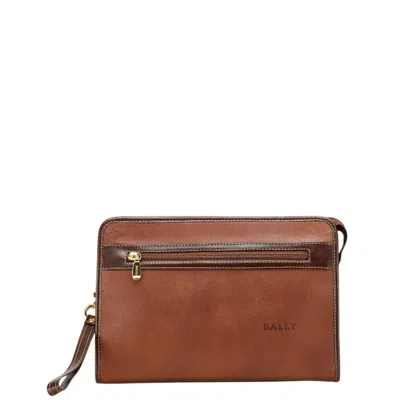 Pre-owned Bally Brown Leather Clutch Bag ()