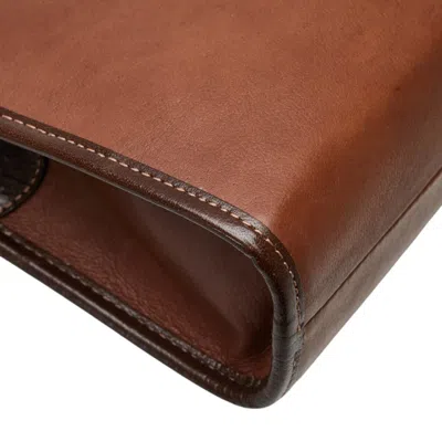 Pre-owned Bally Brown Leather Clutch Bag ()