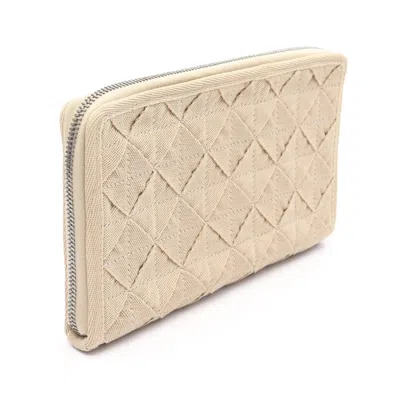Pre-owned Bottega Veneta Beige Canvas Long Wallet (bi-fold) () In Sand