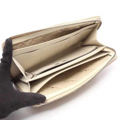 Pre-owned Bottega Veneta Beige Canvas Long Wallet (bi-fold) () In Sand