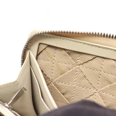 Pre-owned Bottega Veneta Beige Canvas Long Wallet (bi-fold) () In Sand