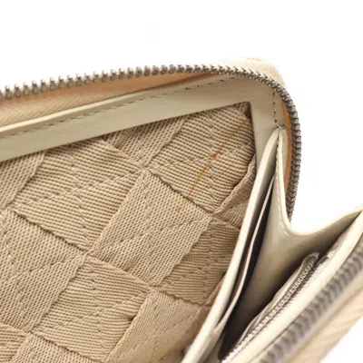 Pre-owned Bottega Veneta Beige Canvas Long Wallet (bi-fold) () In Sand