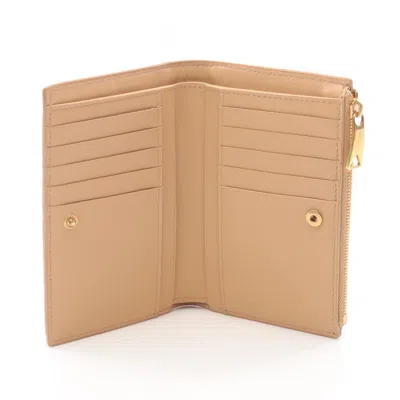 Pre-owned Bottega Veneta Beige Leather Wallet (bi-fold) () In Sand