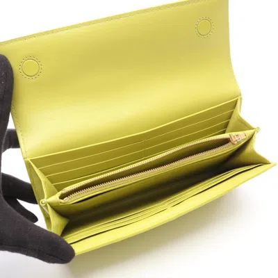 Pre-owned Bottega Veneta Green Leather Long Wallet (bi-fold) ()