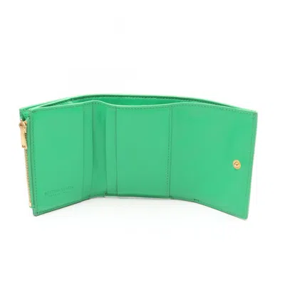 Pre-owned Bottega Veneta Green Leather Wallet (tri-fold) ()