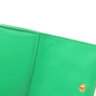 Pre-owned Bottega Veneta Green Leather Wallet (tri-fold) ()