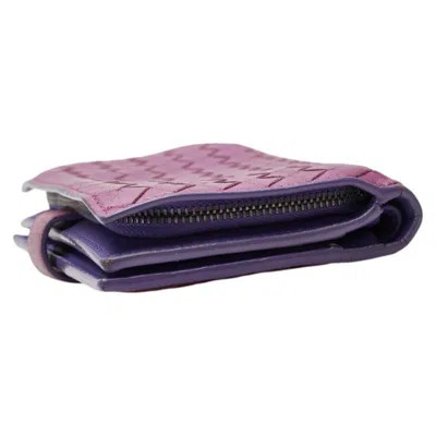 Pre-owned Bottega Veneta Intrecciato Purple Leather Wallet (bi-fold) ()