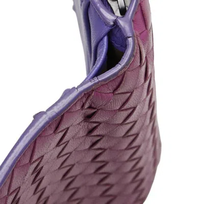 Pre-owned Bottega Veneta Intrecciato Purple Leather Wallet (bi-fold) ()