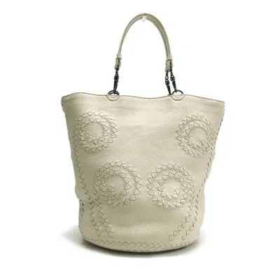 Pre-owned Bottega Veneta Off-white Leather Handbag Shoulder Bag Tote Bag ()