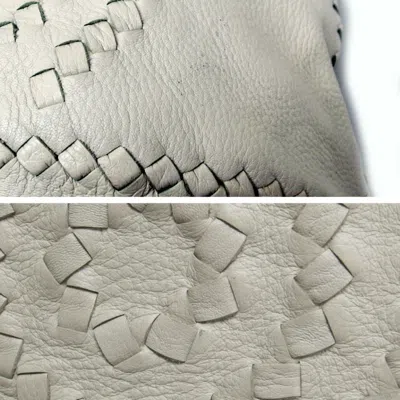 Pre-owned Bottega Veneta Off-white Leather Handbag Shoulder Bag Tote Bag ()
