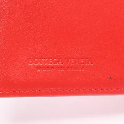 Pre-owned Bottega Veneta Red Color Leather Wallet (bi-fold) ()