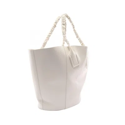 Pre-owned Bottega Veneta White Leather Basket Tote Bag ()