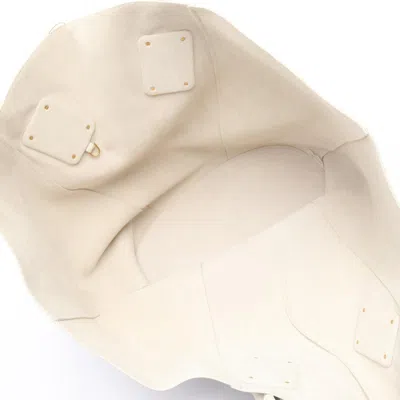 Pre-owned Bottega Veneta White Leather Basket Tote Bag ()