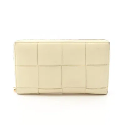 Pre-owned Bottega Veneta Yellow Leather Long Wallet (bi-fold) ()