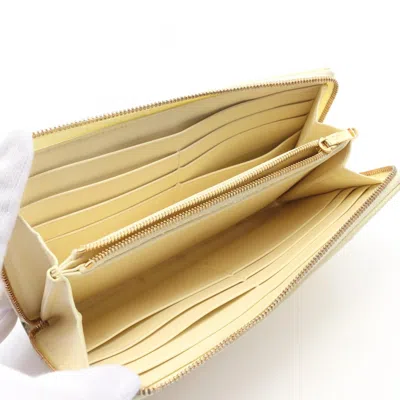 Pre-owned Bottega Veneta Yellow Leather Long Wallet (bi-fold) ()