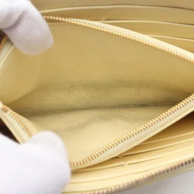 Pre-owned Bottega Veneta Yellow Leather Long Wallet (bi-fold) ()