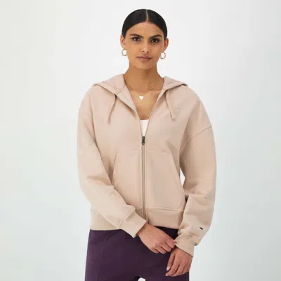 Champion Powerblend Zip-up Hoodie, C Logo In Pink