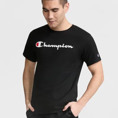 Champion Classic Graphic T-shirt, Script Logo - Big & Tall In Black