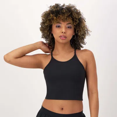 Champion Soft Touch Longline Cami, Shelf Bra, C Logo In Black