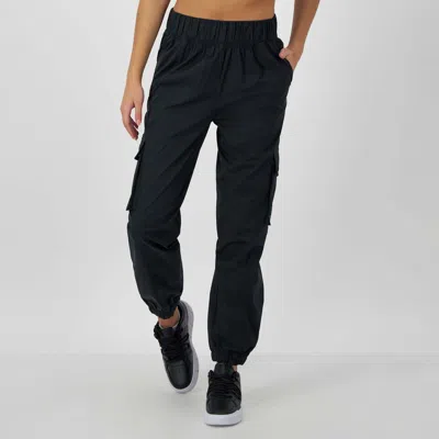 Champion Woven Cargo Pants, C Logo In Black