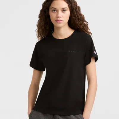 Champion Classic T-shirt, Tonal Left Chest Script In Black