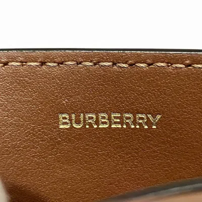 Pre-owned Burberry Black Brown Gray Canvas Leather Wallet (bi-fold) ()
