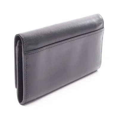 Pre-owned Burberry Black Leather Long Wallet (bi-fold) ()