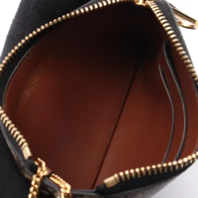 Pre-owned Burberry Brown Multi-color Coated Canvas Coin Purse/coin Case ()