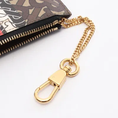 Pre-owned Burberry Brown Multi-color Coated Canvas Coin Purse/coin Case ()