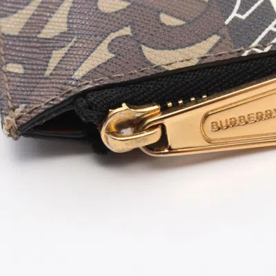 Pre-owned Burberry Brown Multi-color Coated Canvas Coin Purse/coin Case ()