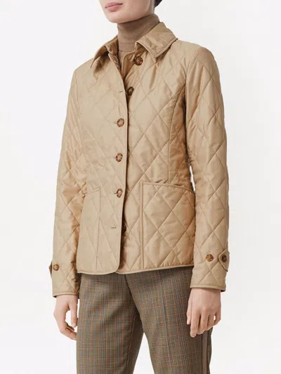 Burberry Women Quilted Jacket In Brown