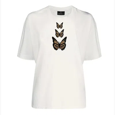 Loveist Store Women's White Butterfly Tshirt In White