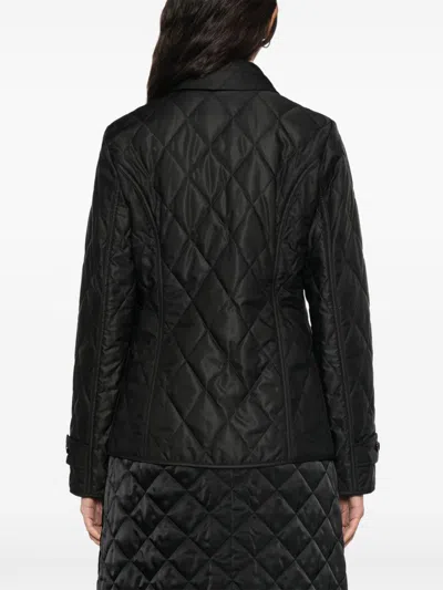 Burberry Women's Tailored Jacket With Quilted High Collar In Black