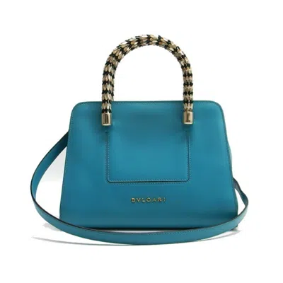 Pre-owned Bvlgari Blue Turquoise Leather Handbag Shoulder Bag () In Multi