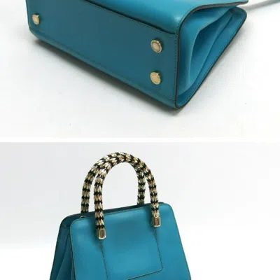 Pre-owned Bvlgari Blue Turquoise Leather Handbag Shoulder Bag () In Multi