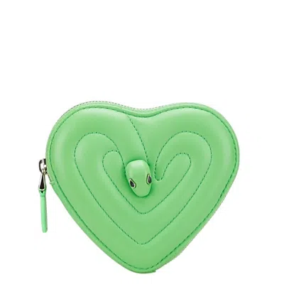 Pre-owned Bvlgari Green Leather Coin Purse/coin Case ()