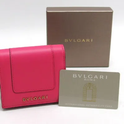 Pre-owned Bvlgari Pink Leather Wallet (tri-fold) ()