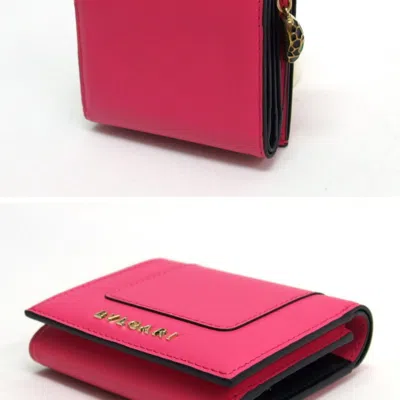 Pre-owned Bvlgari Pink Leather Wallet (tri-fold) ()