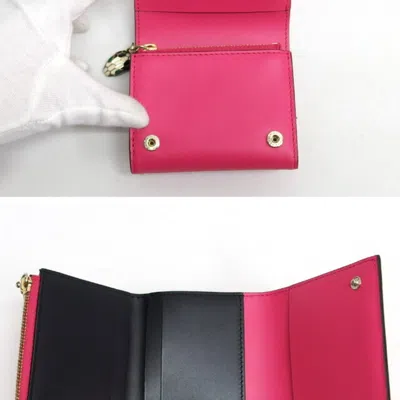 Pre-owned Bvlgari Pink Leather Wallet (tri-fold) ()