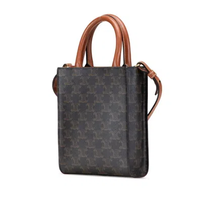 Pre-owned Celine Black Brown Pvc Leather Shoulder Bag Tote Bag () In Multi