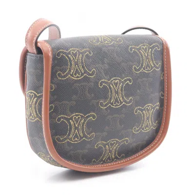 Pre-owned Celine Brown Canvas Leather Shoulder Bag ()