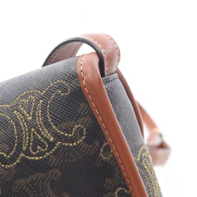 Pre-owned Celine Brown Canvas Leather Shoulder Bag ()