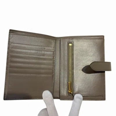 Pre-owned Celine Gray Leather Bill Wallet (bi-fold) ()