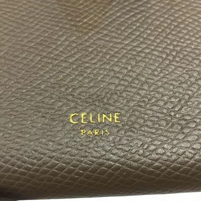 Pre-owned Celine Gray Leather Bill Wallet (bi-fold) ()