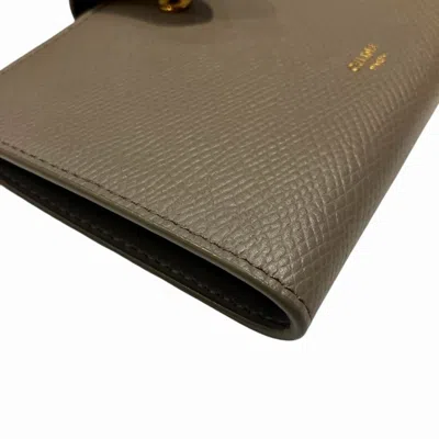 Pre-owned Celine Gray Leather Bill Wallet (bi-fold) ()
